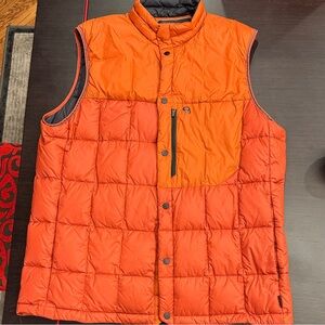 Mountain Hardwear Shield 650 Down Puffer Vest Orange Mens XL - Like New